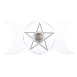 Candle Holder White Triple Moon Candle Holder White Triple Moon